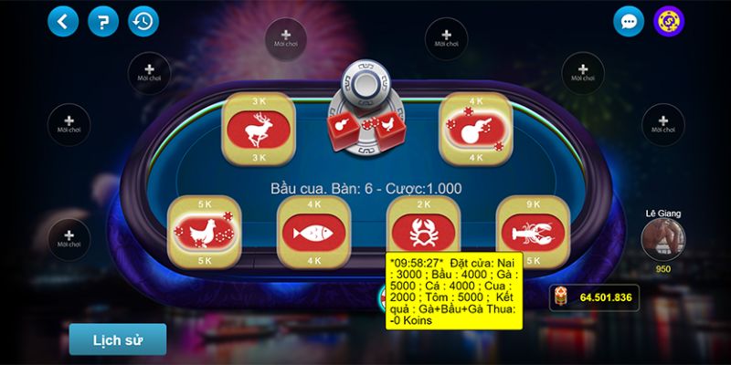 Luật tham gia game bầu cua